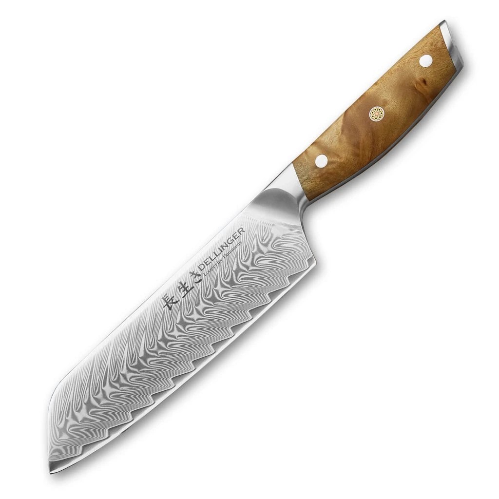 foto Kuchy�sk� n�� Santoku 180 mm Dellinger Longevity Damascus Edition